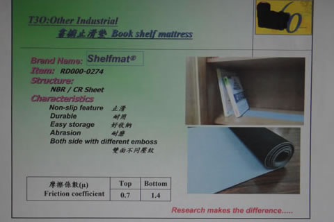 Bookcase anti-slip fabric