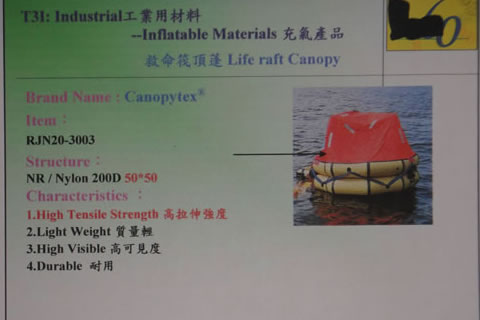 Life raft canopy fabric