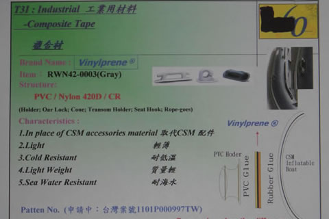 Inflatable boat accessories composite materials