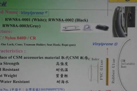 Inflatable boat accessories composite materials